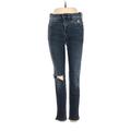 Rag & Bone/JEAN Jeans - Mid/Reg Rise Skinny Leg Denim: Black Bottoms - Women's Size 26 - Colored Wash