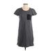 Gap Outlet Casual Dress - Shift Scoop Neck Short sleeves: Gray Print Dresses - Women's Size Small