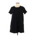 Forever 21 Casual Dress - Shift Crew Neck Short sleeves: Black Print Dresses - Women's Size Medium