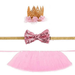 3 Pack Dog Birthday Dress Puppy Party Favor Supplies Small Dogs Cats Pink Tutu Skirt Crown Hat Bowtie Pet Costume Apparel Girl Dog Wedding Engagement Holiday Parties Decoration Outfit Accessories