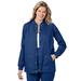 Plus Size Women's Snap Front Scrub Jacket by Comfort Choice in Evening Blue (Size 1X)