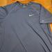 Nike Shirts | Nike Shirt Mens Xl Navy Blue Short Sleeve Dri Fit Upf 40+ Polyester | Color: Blue | Size: Xl