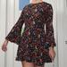 American Eagle Outfitters Dresses | American Eagle Long Sleeve Floral Dress Bell Sleeves | Color: Black/Red | Size: Xs