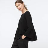 J. Crew Tops | J Crew Womens Pullover Top Black Button Tiered Bell Top Xxs New With Tags Nwt | Color: Black | Size: Xxs