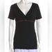 Gucci Tops | Firm$ Gucci Black Modal T-Shirt With Signature Green & Red Stripes. Authentic! | Color: Black/Red | Size: M/L