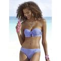 Bügel-Bandeau-Bikini VIVANCE Gr. 36, Cup E, blau (blau, creme) Damen Bikini-Sets Ocean Blue mit Zierschleife am Top