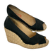 Michael Kors Shoes | Michael Kors Black Espadrille Peep Toe Wedges Sz 8.5 | Color: Black/Tan | Size: 8.5