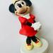 Disney Accents | Disney Minnie Mouse Figurine On Pedestal Euc | Color: Black/Red | Size: H 7" X W 3 3/4"