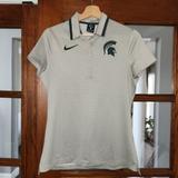 Nike Tops | Michigan State Nike Dri Fit Elite Polo / Golf Shirt, Women's Medium | Color: Gray/Green | Size: M