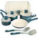 Spice by Tia Mowry 10-Piece Healthy Non-Stick Ceramic Cookware Set – Teal Non Stick/Aluminum in Green/Blue | 9.5 W in | Wayfair 87069.10R