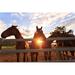 Gracie Oaks Horses at Sunset by Oxime - Wrapped Canvas Photograph Canvas in White | 24 H x 36 W x 1.25 D in | Wayfair