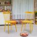 August Grove® Antwanae Slat Back Side Outdoor Chair Metal in Yellow | 32 H in | Wayfair A9A5B65213DE47FC93E6610186FAFE29