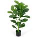 Primrue 2 - Piece Artificial Fiddle Leaf Fig Tree in Pot Set | 35.5 H x 5 W x 5 D in | Wayfair 3ECDEFE2090F4D6D9FDDA565F7A03F4C