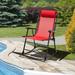 Arlmont & Co. Outdoor Myiesha Rocking Metal Chair in Red | 40 H x 25 W x 40 D in | Wayfair 7924DA6816B04A58859FD19C42342670