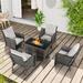Latitude Run® 4 - Person Seating Group w/ Cushions Synthetic Wicker/All - Weather Wicker/Metal/Wicker/Rattan in Gray/Brown | Outdoor Furniture | Wayfair
