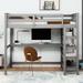 Gotthold Twin Solid Wood Loft Bed w/ Built-in-Desk by Harriet Bee Wood in Gray | 68.3 H x 42 W x 79.7 D in | Wayfair