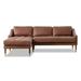 Green Sectional - Hokku Designs Nob Hill 82.7" Wide Genuine Leather Sofa & Chaise Genuine Leather | 29.9 H x 82.7 W x 32.8 D in | Wayfair