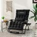 Freeport Park® Briella Oversized Zero Gravity Chair Patio Reclining Chair w/ Cushion Metal in Black | 45 H x 33 W x 30 D in | Wayfair