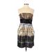 Jump Apparel Cocktail Dress - Mini: Tan Plaid Dresses - Women's Size 7