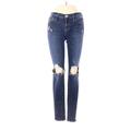 FRAME Denim Jeans - Mid/Reg Rise: Blue Bottoms - Women's Size 25 - Dark Wash