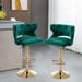 Rosdorf Park Jarden Swivel Adjustable Height Bar Stool Upholstered/Velvet/Metal in Green | 20.01 W x 18.91 D in | Wayfair