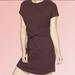 Athleta Dresses | Athleta Size S Cotton Blend Dress Sheath Sash With Pocket Purple Cap Sleeves | Color: Brown/Purple | Size: S