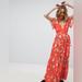 Free People Dresses | Free People Wrap Maxi Jess Dress Euc Size Small | Color: Red/Yellow | Size: S