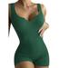 DYMADE Womens Knitted Fabric Pure Sleeveless Slim Fit One-Piece Shorts Rompers Jumpsuit