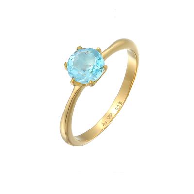 Elli PREMIUM Topas Solitär 925 Silber rhodiniert 54 Damen Image