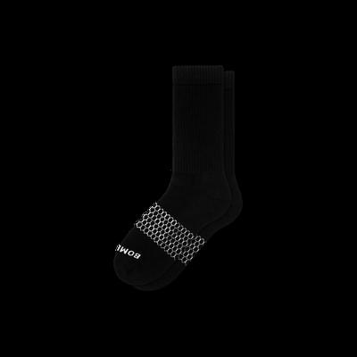 Men's Solids Calf Sock - Black - Cotton