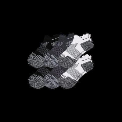 Women's Running Ankle Sock 6-Pack - White Charcoal Black - Small - Bombas