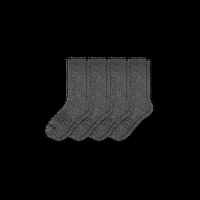 Women's Marl Calf Sock 4-Pack - Marled Charcoal - Medium - Bombas