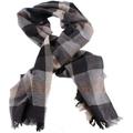 Bassin and Brown Sycamore Check Wool Scarf - Black/Grey/Beige