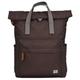 Roka Canfield B Medium Sustainable Canvas Flannel Backpack - Dark Chocolate Brown