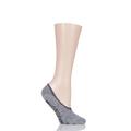 1 Pair Grey Cosy Ballerina Slipper Socks with Carry Pouch Ladies 4-5 Ladies - Falke