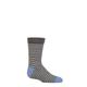 Kids 1 Pair Thought Sammie Stripe and Spot Recycled Polyester Fluffy Socks Dark Grey Marle 2-3 Years