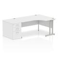 Impulse 1600 Right Hand Cantilever Workstation 800 Pedestal Bundle White