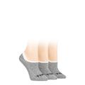 Ladies 3 Pair SOCKSHOP TORE 100% Recycled Plain Cotton High Cut Ped Socks Grey 4-8 Ladies