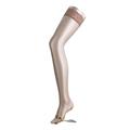 1 Pair Powder Shelina 12 Denier Ultra Transparent Hold Ups With Shimmer Ladies Medium - Falke