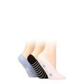 Ladies 3 Pair SOCKSHOP Plain and Patterned Bamboo Shoe Liners Bluebell 4-8