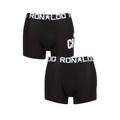 Boys 2 Pack CR7 Cotton Boxer Shorts Black/White CR7 7-9 Years