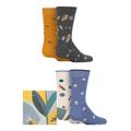 Kids 4 Pair Thought Zephyr Organic Cotton Space Gift Boxed Socks Multi 4-6 Years