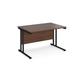 Office Desk | 1200mm Rectangular Desk With Cantilever Leg | Walnut Tops With Black Frames | 800mm Depth | Maestro 25