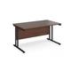 Office Desk | 1400mm Rectangular Desk With Cantilever Leg | Walnut Tops With Black Frames | 800mm Depth | Maestro 25