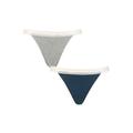 Ladies 2 Pack Sloggi GO Ribbed Tanga Briefs Blue Extra Large