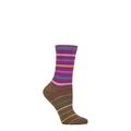 Ladies 1 Pair Thought Lauryn Fine Stripe Bamboo Socks Plum Purple 4-7