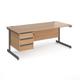 Office Desk | Rectangular Desk 1800mm With Pedestal | Beech Top With Graphite Frame | 800mm Depth | Contract 25 CC18S3-G-B