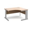 Office Desk | Right Hand Corner Desk 1400mm | Beech Top With Silver Frame | 800mm Depth | Vivo