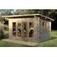 Forest Garden Melbury 4.0m x 3.0m Pent Double Glazed Log Cabin (24kg Polyester Felt With Underlay / Installation Included)
