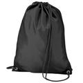 BagBase Budget Water Resistant Sports Gymsac Drawstring Bag (11 Litres) (Pack of 2) (One Size) (Black)